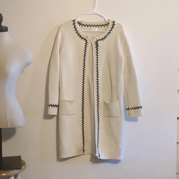 all:row knit long cardigan size Large - Picture 2 of 8